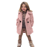 Girls Sherpa Coat - Dusty Pink.